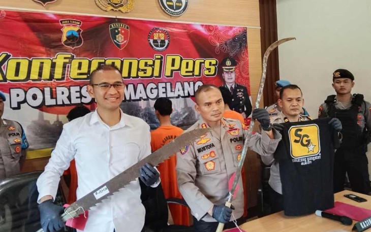 Kapolresta Magelang Kombes Pol Mustofa saat konferensi pers, Senin (9/12)