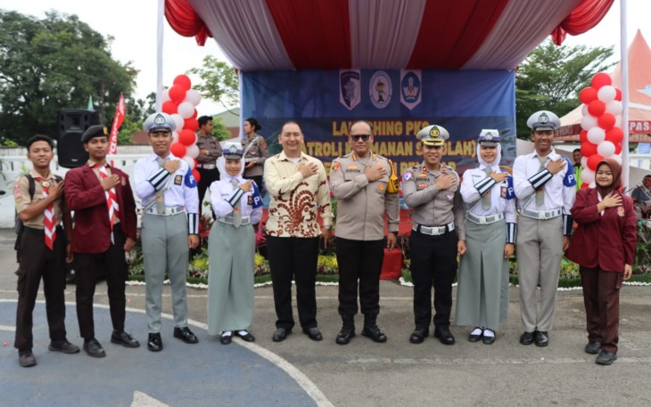 Satlantas Polrestabes Medan Lounching PKS dan Beri Pembelakalan kepada Pelajar