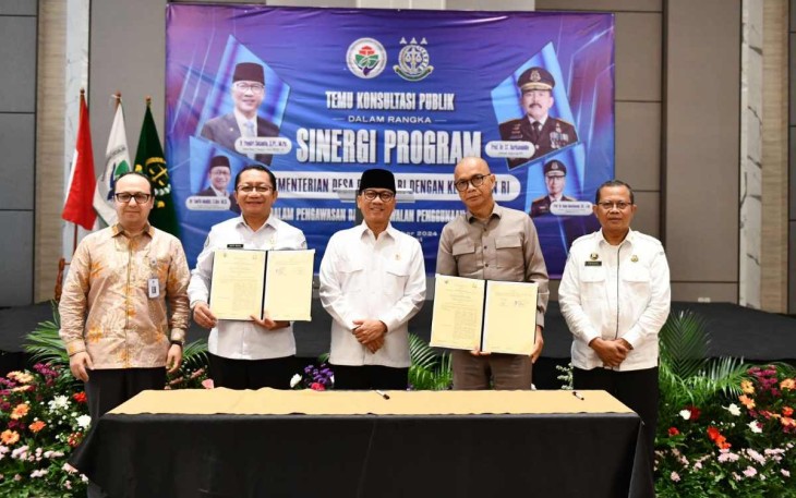 PDT bersama Kejaksaaan Agung RI. Penandatanganan Kerja sama ini terkait pemanfaatan dan pengelolaan dana desa oleh kepala desa, yang dilaksanakan di Hotel Harris Cibinong Bogor, Rabu (18/12/2024)