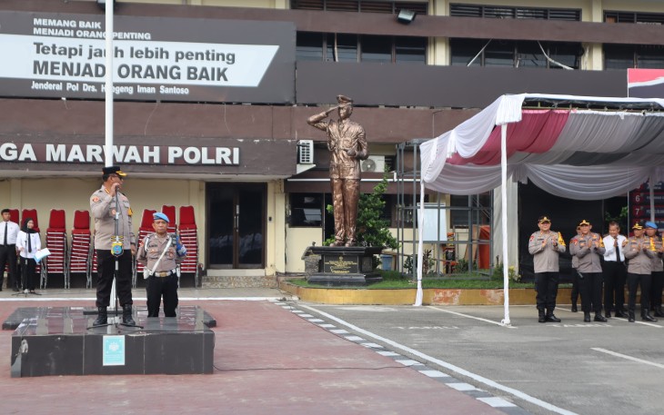 Kaporestabes Medan Pimpin Apel Pagi Sekaligus Ingatkan Personel.
