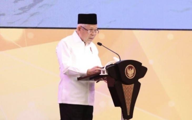 Wakil Presiden Ma'ruf Amin membuka secara langsung Rapat Koordinasi Nasional Penanggulangan Bencana (Rakornas PB) 2024, di Pullman Grand Central Bandung, Rabu (24/4). Pada kesempatan tersebut, Wapres juga memberikan butir-butir arahan dalam penanggulangan bencana,