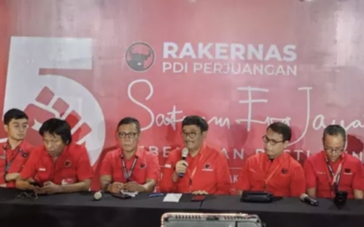 Ketua SC Rakernas Djarot Saiful Hidayat saat memberikan keterangan pers 
