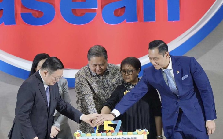 Menteri ATR/BPN Agus Harimurti Yudhoyono dalam perayaan ASEAN Day ke 57 di Jakarta 