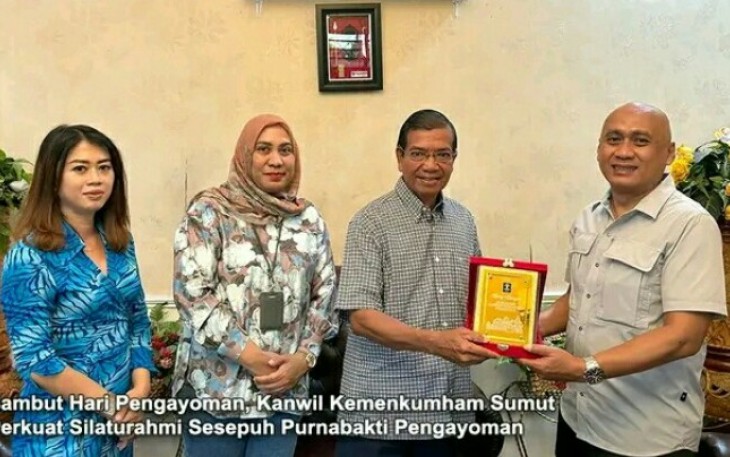 Kadiv Keimigrasian Yan Welly bersama jajaran kantor wilayah Kemenkumham Sumut gelar silaturahmi momen Peringatan Hari Pengayoman ke-79. 