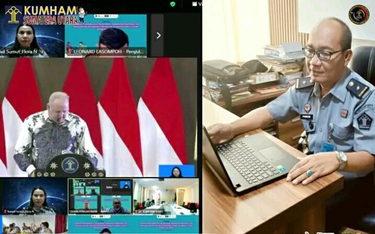 Kanwil Kemenkumham Sumut Hadiri secara Virtu Kegiatan Peluncuran Pedoman P5HAM