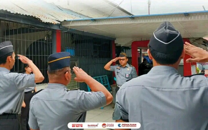 Apel Pagi di Rutan Pangkalan Brandan.