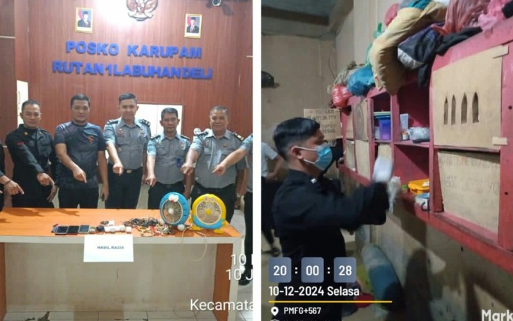 Rutan Labuhan Deli Gelar Penggeledahan Insidentil Kamar Hunian Warga Binaan.