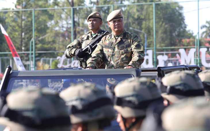 Wakil Kepala Staf Angkatan Darat Letjen TNI Tandyo Budi Revita saat Pimpin Upacara Penetapan Komcad 2024