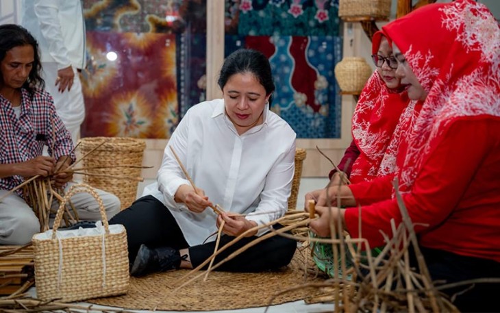 Ketua DPR RI Puan Maharani saat Sarasehan dengan Pelaku UMKM Semarang, Jumat (12/1/2024).