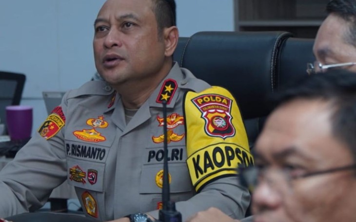 Kapolda Kalbar Irjen Pol Pipit Rismanto saat memberikan arahan saat vicon jajaran, Kamis (15/2) 