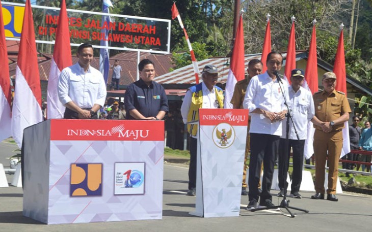 Peresmian dilaksanakan di ruas Pinogaluman-Dumoga yang berada di Kabupaten Bolaang Mongondow Provinsi Sulawesi Utara tidak jauh dari lokasi Bendungan Lolak, Jumat (23/02/2024). 