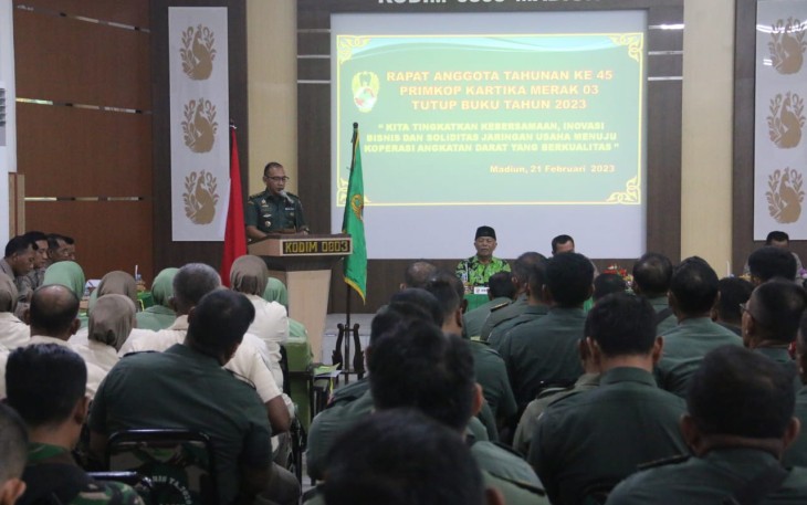 Kasdim Madiun Pimpin Rapat Anggota Tahunan Primkop Merak 3