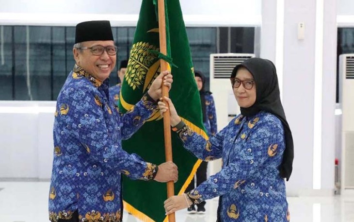 Pengukuhan Dewan Pengurus KORPRI Kementerian ATR/BPN Masa Bakti 2024-2029 di Aula Prona, Jakarta, Jumat (16/02/2024). 