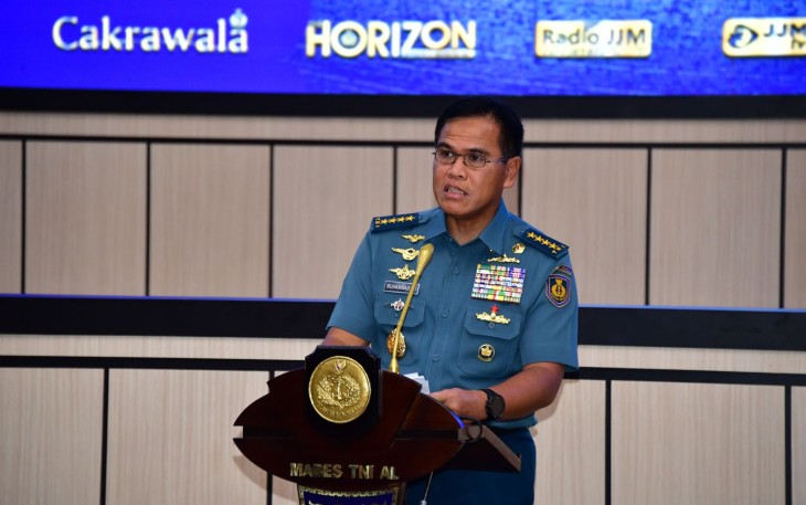 Kepala Staf Angkatan Laut (Kasal) Laksamana TNI Dr. Muhammad Ali pada Acara Peringatan Isra Mi’raj 1445 H/2024 M bertempat di Auditorium Denma Mabesal, Cilangkap, Jakarta Timur, Selasa (13/02)