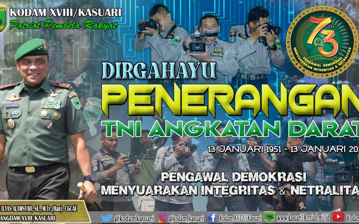 Kepala Penerangan Kodam (Kapendam) XVIII/Kasuari, Kolonel Inf Syawaludin Abuhasan, S.Pd., menyampaikan apresiasi dan ucapan terima kasih kepada Insan Pers yang ada di wilayah Papua Barat dan Papua Barat Daya atas kerja sama, kolaborasi dan sinergitas yang sudah terjalin selama ini
