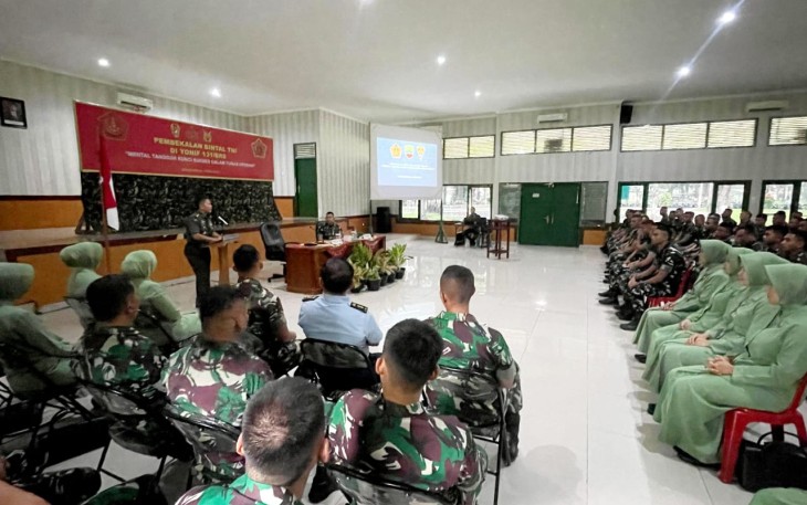 Pusbintal TNI Gelar Pembekalan Mental untuk Satgas Pengamanan Perbatasan Statis RI-Papua New Gini di Yonif 131/BRS