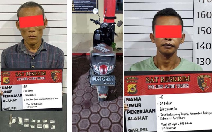 Tersangka dan barang bukti saat diamankan