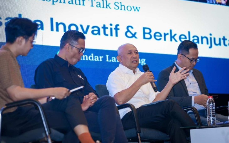MenKopUKM Teten Masduki dalam acara dialog interaktif bertajuk ‘Penumbuhan Wirausaha Inovatif dan Berkelanjutan’ di Bandar Lampung, Lampung, Selasa (5/3/2024).