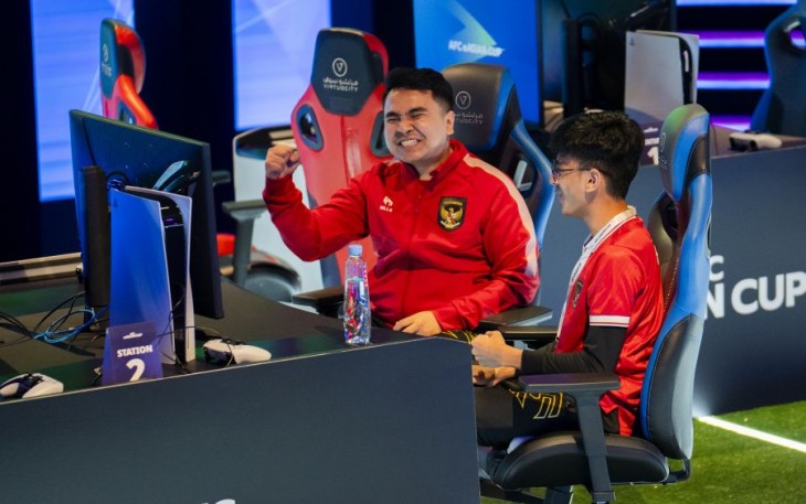 eTimnas Indonesia dalam ajang AFC eAsian Cup 2023 di Doha, Qatar, Minggu (4/2)
