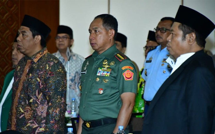 Panglima TNI saat Hadiri Deklarasi Pemilu Damai Lintas Ormas dan Lintas Agama