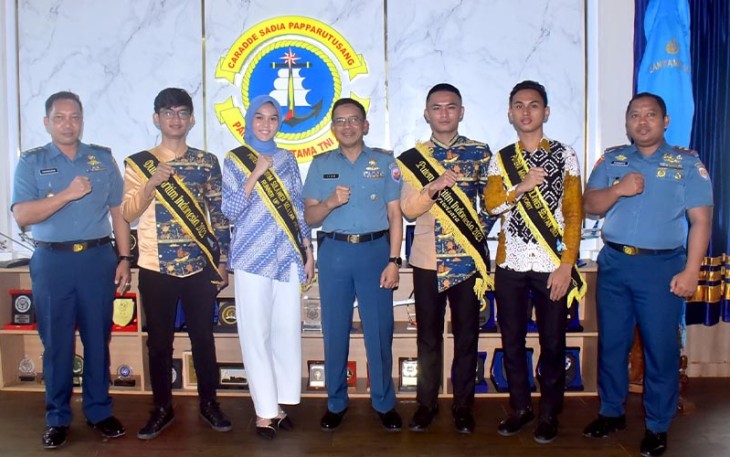 Danlantamal VI saat Terima Audiensi Putra Putri Maritim Indonesia Sulawesi Selatan