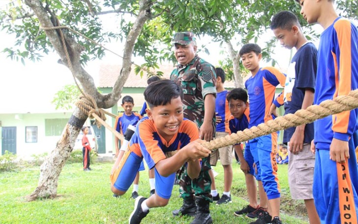  Kodim 0806/Trenggalek Gelar Outbound Bersama Pelajar TK dan SDN Winong