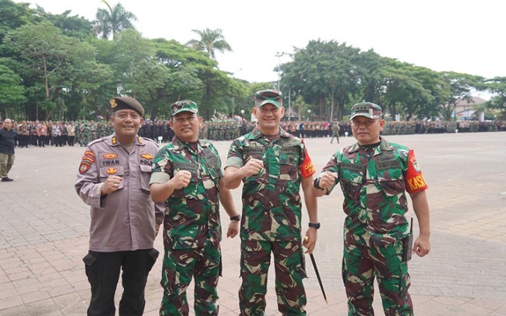 Danrem 064/MY saat Pimpin Apel Gelar Pasukan Pengamanan Kunker Presiden RI di Banten