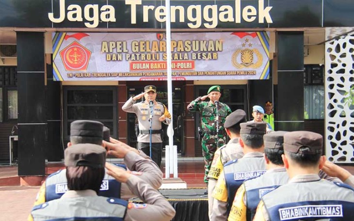 Apel Gabungan dan Patroli Skala Besar Pengamanan Pemilu 2024