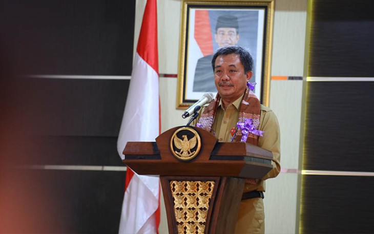 Kepala BSKDN Kemendagri Yusharto Huntoyungo saat  saat memberi sambutan dalam Forum Diskusi Aktual (FDA) terkait Dinamika Kesiapan Pemilihan Kepala Daerah (Pilkada) 2024 di Auditorium B.J Habibie Kota Parepare Provinsi Sulawesi Selatan pada Selasa, 5 Maret 2024. 
