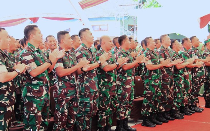 Dandim 0806/Trenggalek dan Prajurit Sambut Arahan Pangdam V/Brawijaya