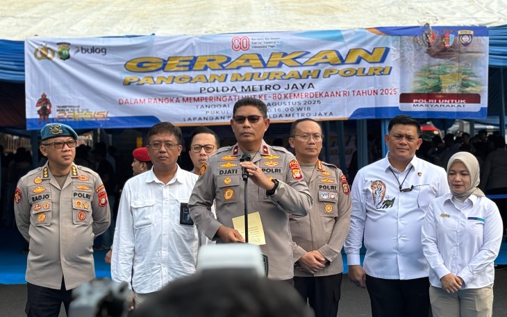 Wakapolda Metro Jaya Brigjen Pol Djati Wiyoto Abadhy membuka kegiatan Gerakan Pangan Murah Polda Metro Jaya dalam rangka memperingati HUT ke-80 Kemerdekaan Republik Indonesia