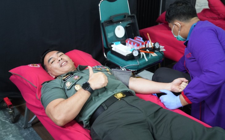 Dispenad Gelar Donor Darah HUT ke-74 Penerangan TNI AD