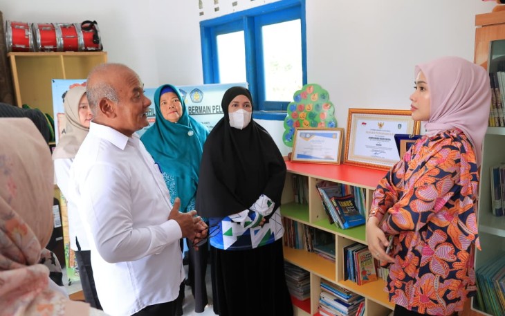 Ketua TP Posyandu Bintan Tinjau Pelaksanaan Bulan Timbang Nasional di Toapaya Utara