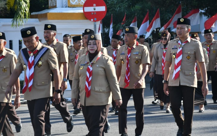 Kasdim Ponorogo saat Hadiri Apel Besar Pramuka Gerakan Pramuka Kwarcab Ponorogo