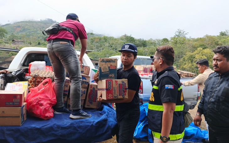 Bea Cukai Lhokseumawe saat Salurkan Bantuan ke Bener Meriah
