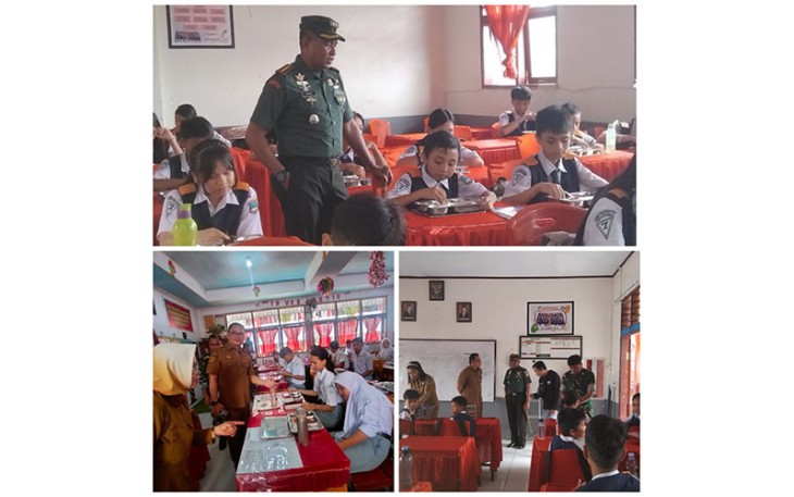 Dandim 1310/Bitung saat Lakukan Pendampingan Pendistribusian Makan Bergizi Gratis 