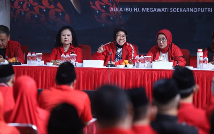 Rapat Koordinasi Bidang (Rakorbid) Penanggulangan Bencana dan Badan Penanggulangan Bencana (Baguna) PDIP se-Jatim di kantor DPD PDIP Jatim, Jumat (27/6/2025).
