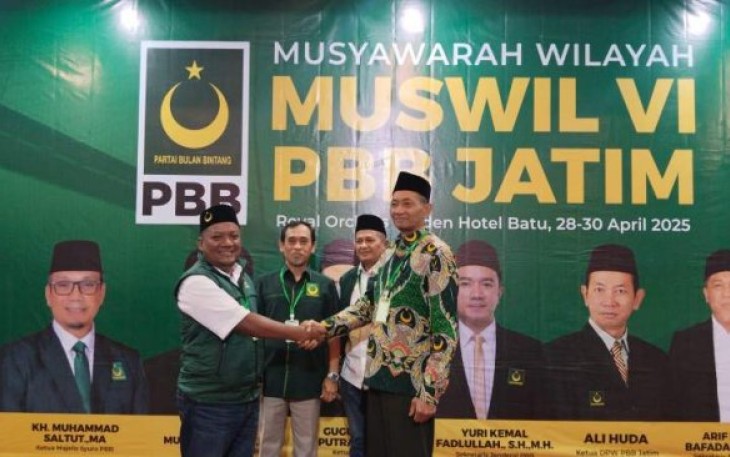 Ali Huda Resmi Terpilih Ketua DPW PBB Jawa Timur periode 2025–2030, di Kota Batu, Selasa (29/04/2025).