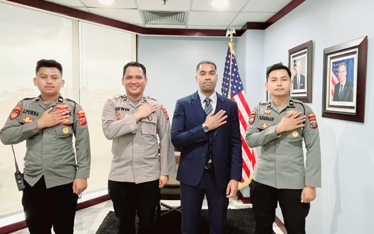 Tim Patroli Presisi Sat Samapta Polrestabes Medan Poto Bersama Konsulat Amerika Serikat
