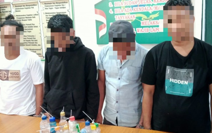 Pengedar dan pemakai narkoba dibekuk unit Intel Kodim 0209/LB, Senin (20/1)