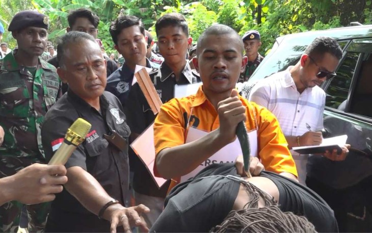 Rekonstruksi kasus pembunuhan Kesya