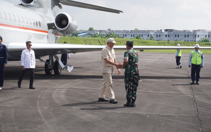 Danlanud Soewondo Sambut Kedatangan Menteri Pertahanan RI