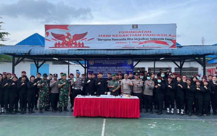 Razia Bersama APH TNI dan Polri di Rutan Kelas I Medan.