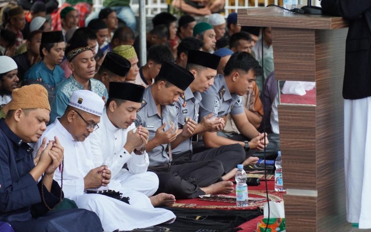 Penuh Kebersamaan dan Semangat Rutan Kelas I Medan Gelar Salat Idul Fitri