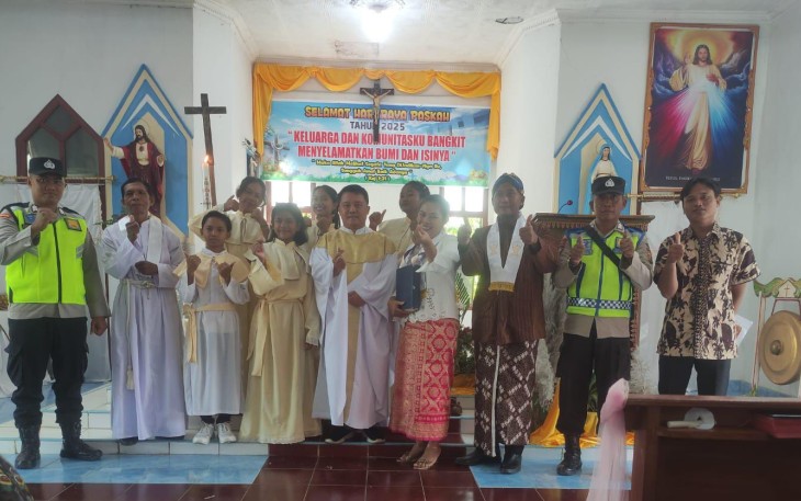 Personel Polsek Belitang III Laksanakan Giat PAM Paskah 2025