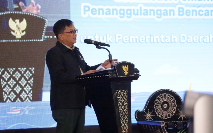 Pembukaan sosialisasi Pemanfaatan Dana Bersama Penanggulangan Bencana (Pooling Fund Bencana) yang berlangsung sebagai rangkaian kegiatna Hari Kesiapsiagaan Bencana 2025. Kegiatan berlangsung di Graha Bakti Praja, Kantor Gubernur Nusa Tenggara Barat, Kota Mataram, NTB, Senin (28/4)