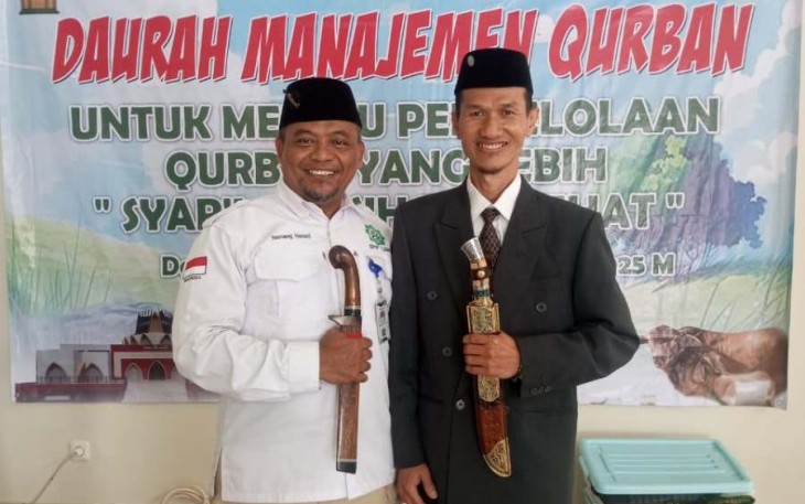 Ketua DKM Masjid Jami' Asy-Syahid, Dr KH Endang Madali bersama Ketum LSH Hidayatullah H Nanang Hanani, Senin (12/5)