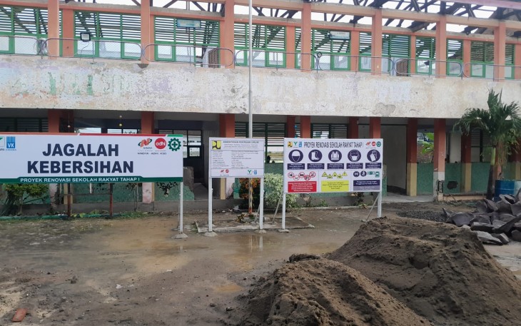Pembangunan sekolah rakyat tahap I yang dibangun di eks SDN 4 Balun Kecamatan Cepu, Kabupaten Blora