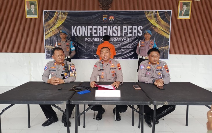 Konferensi pers di Mapolres Karanganyar, Senin (26/5/2025), terkait kecelakaan maut minibus asal Bojonegoro menabrak Jembatan Banaran, Tawangmangu