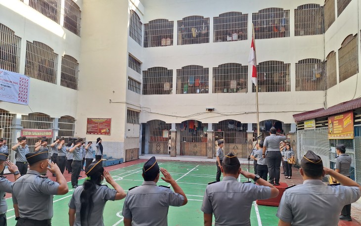 Rutan Labuhan Deli Gelar Upacara Peringatan Hari Lahir Pancasila.